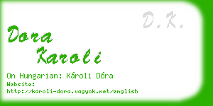 dora karoli business card
